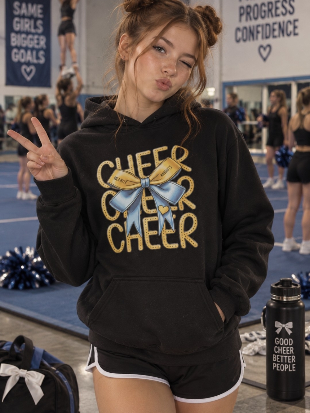 IDEA Kyle Knights Cheer- Black Hoodie- Youth XL